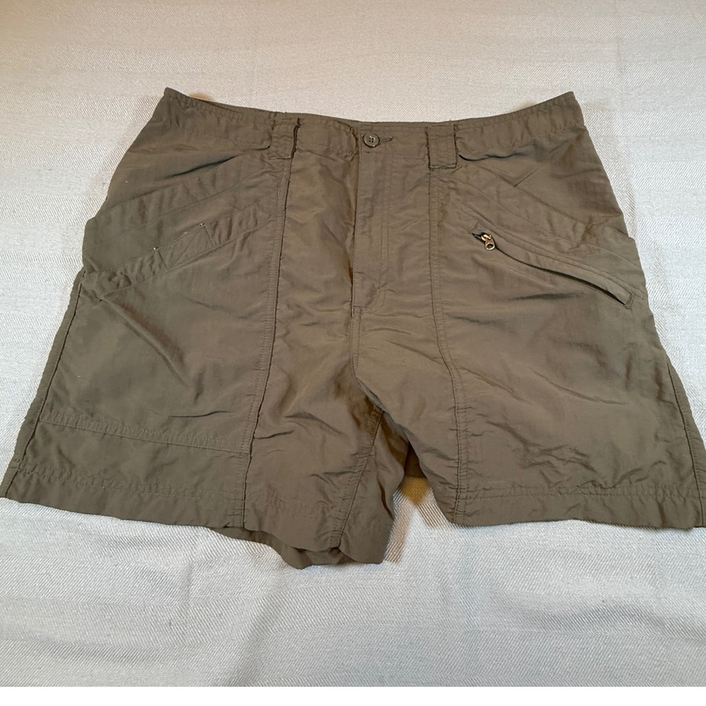 Royal Robbins Womens Nylon Hiking Shorts Size 14 Olive Green Outdoor Travel